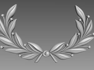 Эмблема оливковых ветвей. Барельеф. 3D Модель