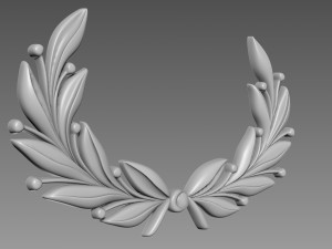 Olive branches emblem Bas-relief Model 3D