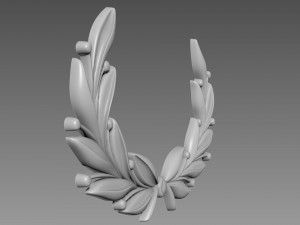 Olive branches emblem Bas-relief Model 3D