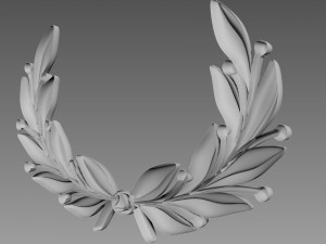 Olive branches emblem Bas-relief Model 3D