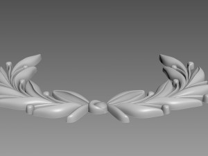 Olive branches emblem Bas-relief Model 3D