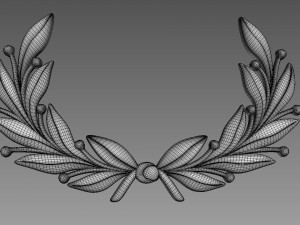 Olive branches emblem Bas-relief Model 3D