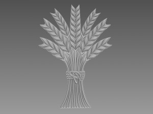 Spikelets of wheat Relief 3D Модель
