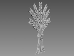 Spikelets of wheat Relief Modèle 3D