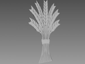 Spikelets of wheat Relief Modèle 3D