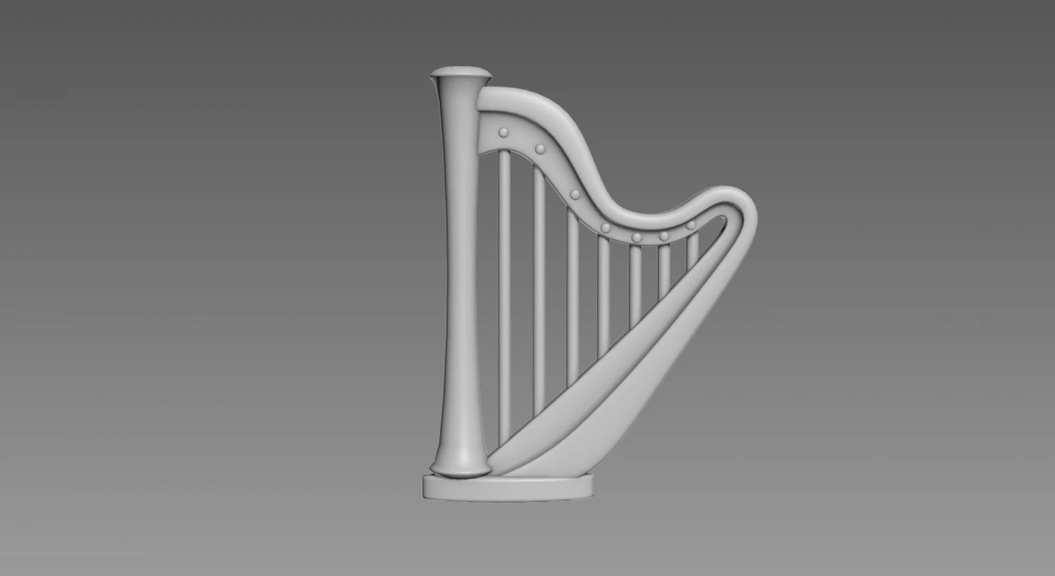 Harp relief 3D Model .c4d .max .obj .3ds .fbx .stl .blend 