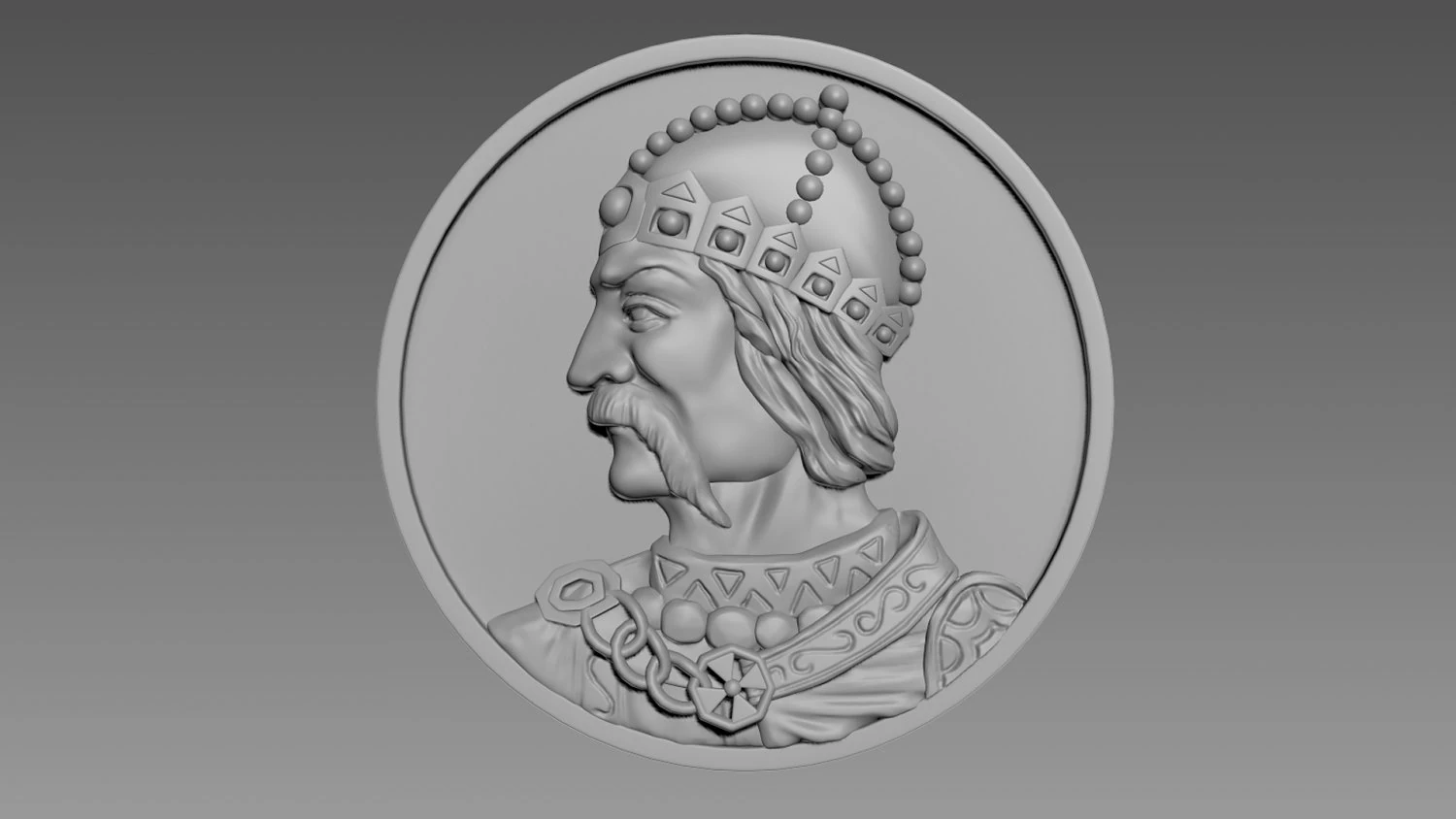 Coin Bas-Relief 3D Model .c4d .max .obj .3ds .fbx .stl .blend 