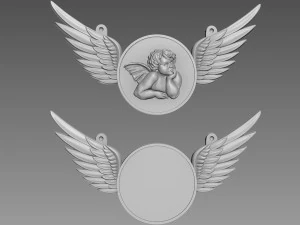 Medaillon-Engel 3D Modell