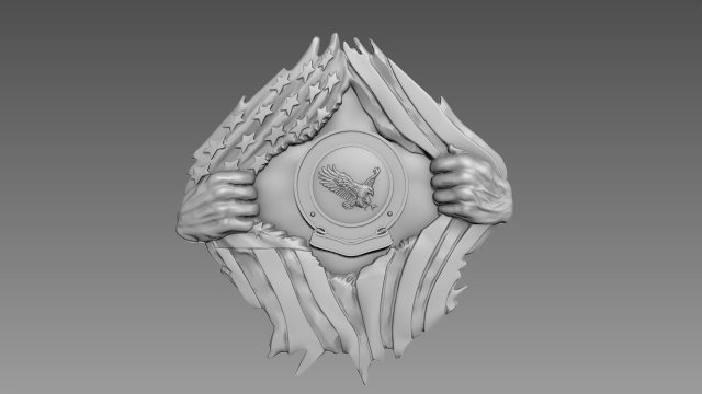 American Symbol 3D Model .c4d .max .obj .3ds .fbx .stl .blend 