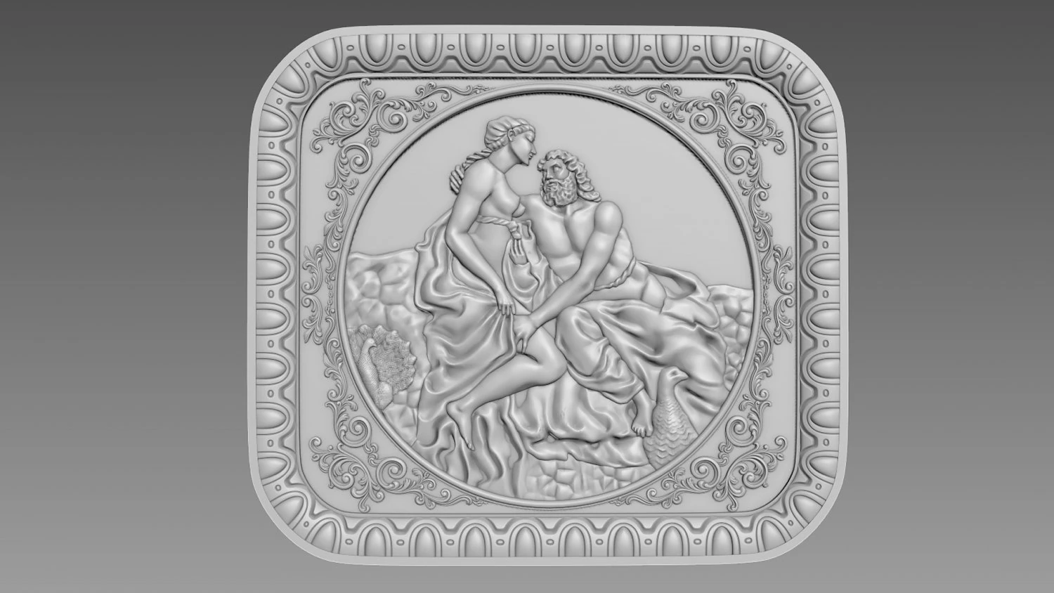 Hera Bas-Relief 3D Model .c4d .max .obj .3ds .fbx .stl .blend 