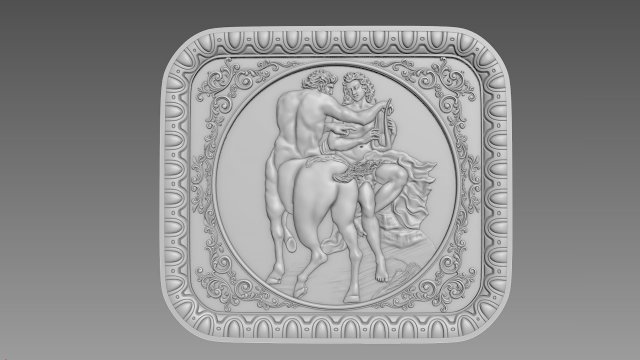 Centaur Bas-Relief 3D Модель .c4d .max .obj .3ds .fbx .stl .blend 