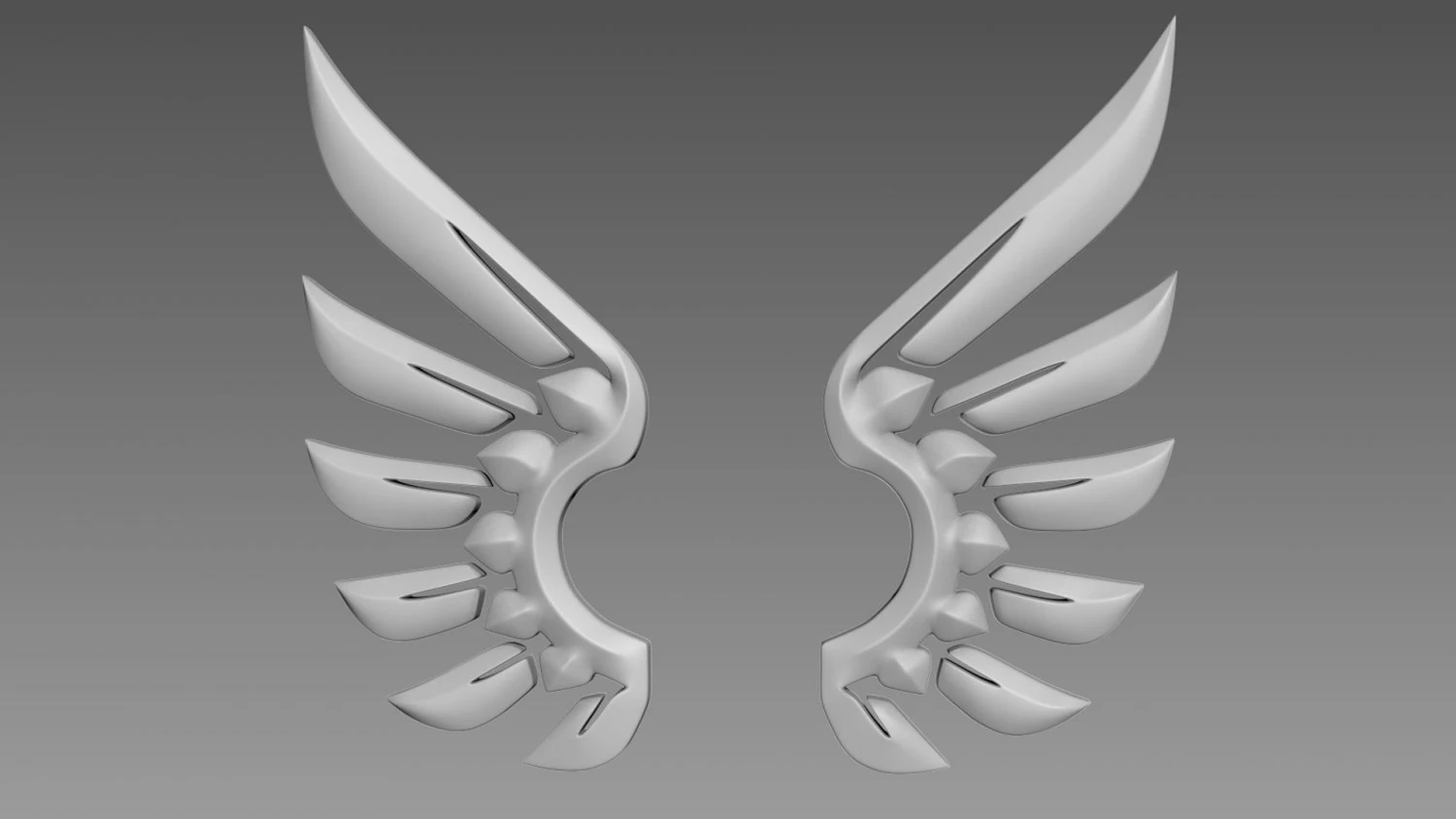 Wings stylized logo 3D Model .c4d .max .obj .3ds .fbx .stl .blend 