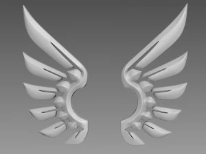 날개 양식화된 로고 3D 모델