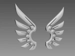 Wings stylized logo 3D Model