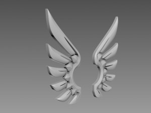 Wings stylized logo 3D-Modell