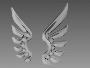 Wings stylized logo 3D Model