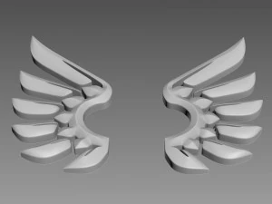 Wings stylized logo 3D Model
