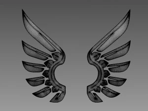 Wings stylized logo 3D Model