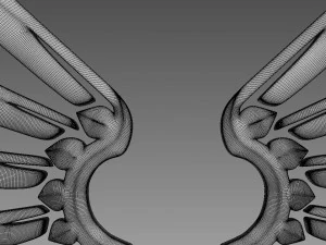 Wings stylized logo 3D Model