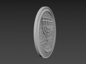 Menorah Bas-Relief 3D-Modell