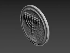 Menorah Bas-Relief 3D Model