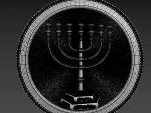Menorah Bas-Relief 3D Model