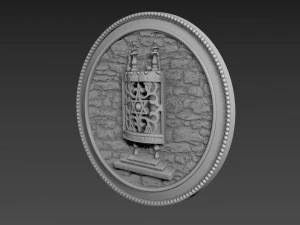 Torah Bas-Relief 3D Model