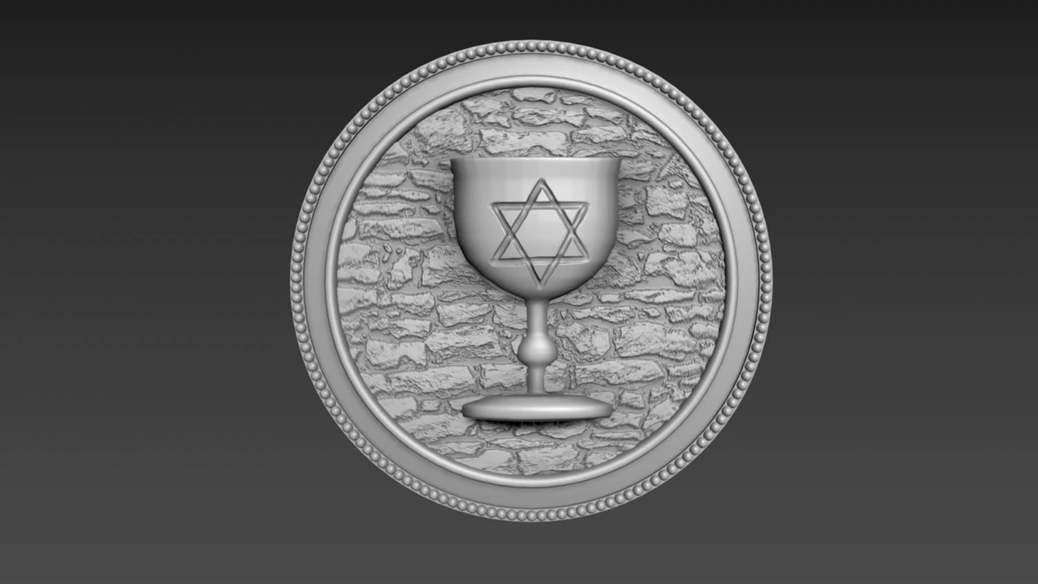 Holy Grail Bas-Relief 3D Model .c4d .max .obj .3ds .fbx .stl .blend 