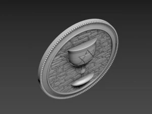 Holy Grail Bas-Relief 3D Model