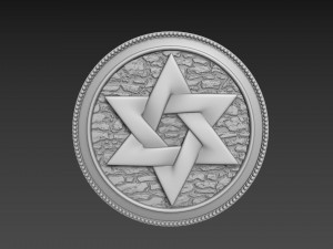 Star of David Bas-Relief 3D Model