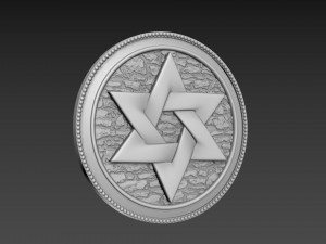 Star of David Bas-Relief 3D Модель