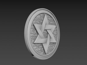Star of David Bas-Relief 3D Модель