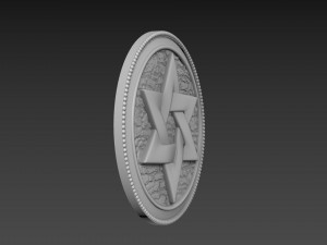 Star of David Bas-Relief 3D Модель