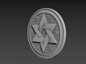 Star of David Bas-Relief 3D Модель