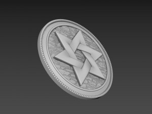 Star of David Bas-Relief 3D Модель