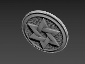 Star of David Bas-Relief 3D Модель