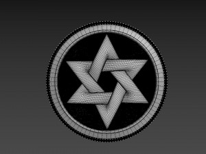 Star of David Bas-Relief 3D Модель