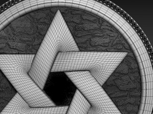 Star of David Bas-Relief 3D Модель