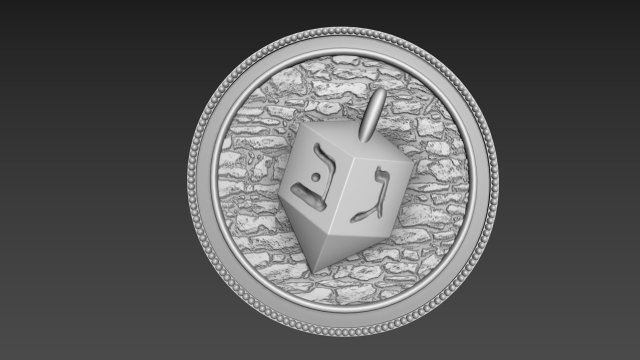 Hanukkah Bas-Relief 3D 모델 .c4d .max .obj .3ds .fbx .stl .blend 