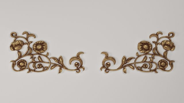 Corner Decor Flowers 3D Model .c4d .max .obj .3ds .fbx .stl .blend