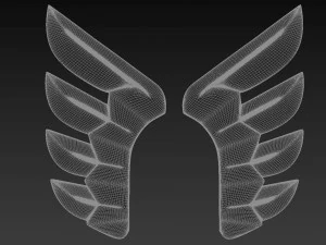 Stylizowane skrzydła Model 3D
