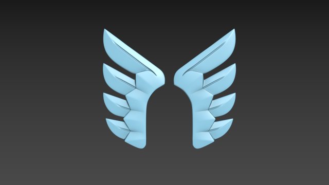 Wings stylized 3D Modell .c4d .max .obj .3ds .fbx .stl .blend 