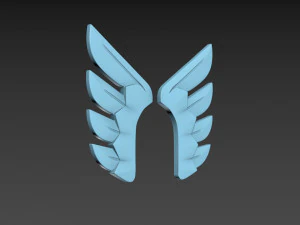 Stylizowane skrzydła Model 3D