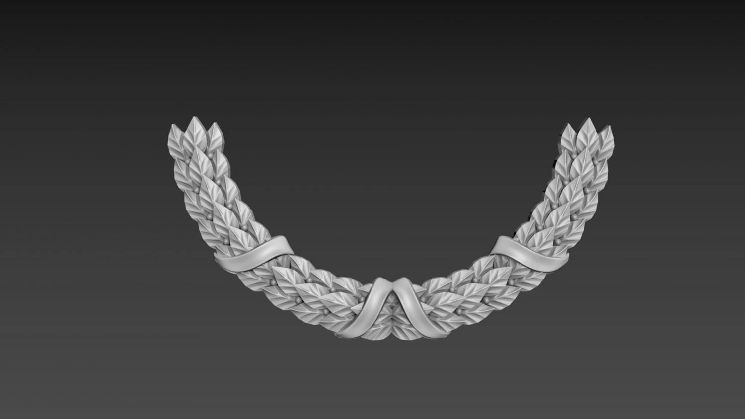 Leaf Wreath Relief 3D Model .c4d .max .obj .3ds .fbx .stl .blend 