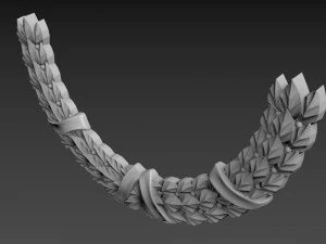 Leaf Wreath Relief 3D Model