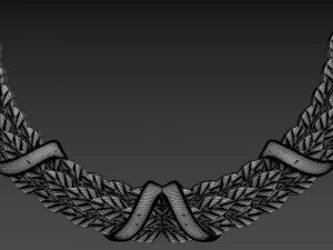 Leaf Wreath Relief 3D Model
