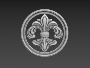 Fleur de Lis Bas-relief 3Dモデル
