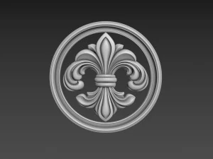 Fleur de Lis Bas-relief 3D Model