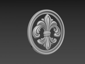 Fleur de Lis Bas-relief 3D-Modell