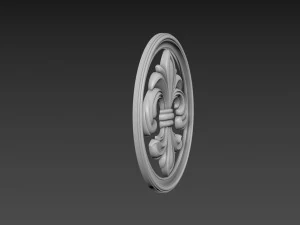 Fleur de Lis Bas-relief 3D Model
